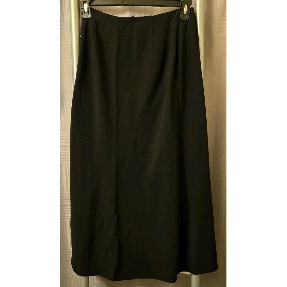 Escada Margaretha Ley Women Black Wool Pencil Skirt Long US Size 10 EU 40